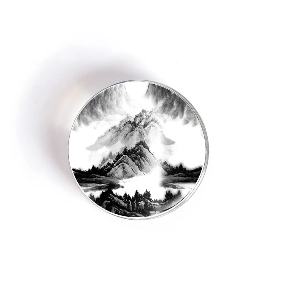 QIYUE креативная пейзажная живопись Круглый Магнитный Кристалл элегантное стекло