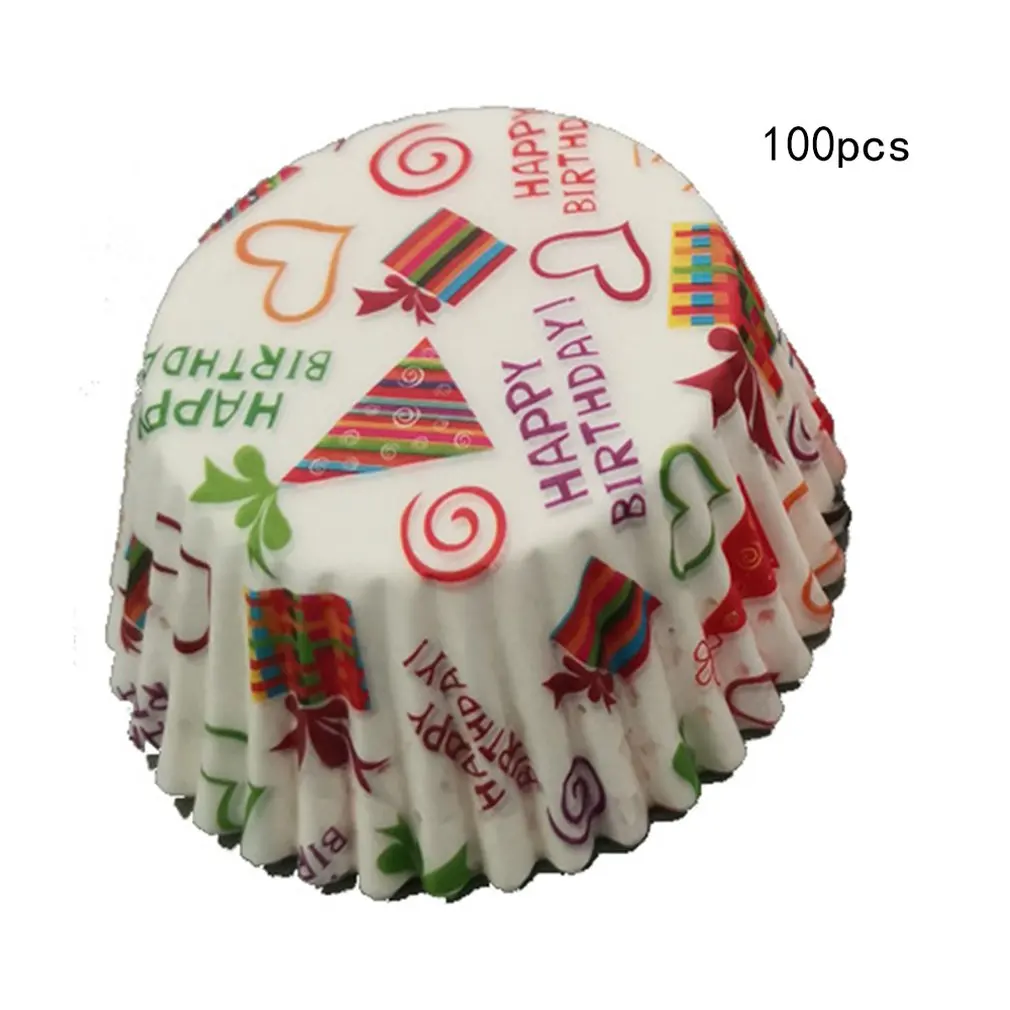 100 шт. чашки для выпечки кексов бумажные ящики формочка тортов Инструменты