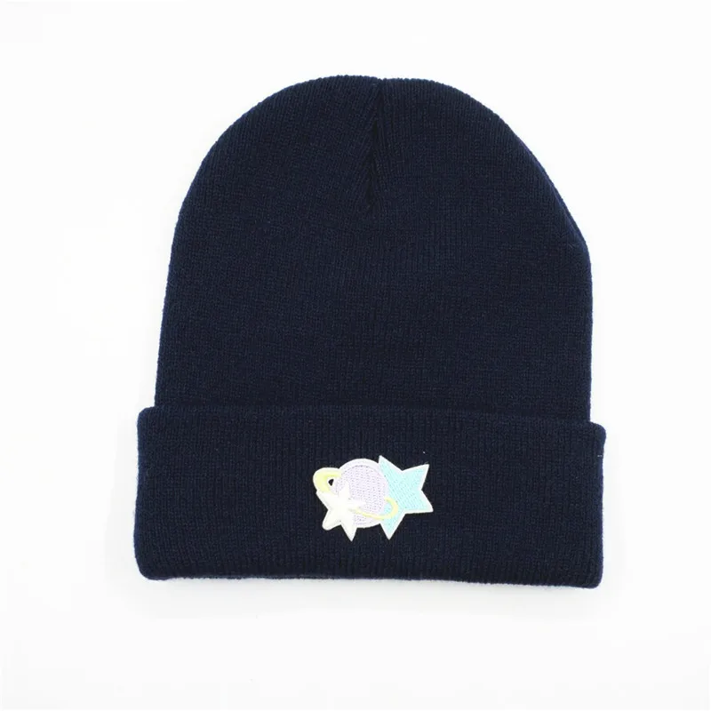 

geometry embroidery Thicken knitted hat winter warm hat Skullies cap beanie hat for kid men women 246