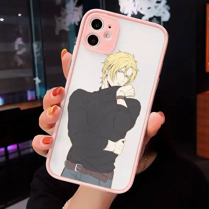 

Anime Banana Fish Phone Cases Matte transparent For Pink iPhone 12 Mini 11 Pro XR XS Max 7 8 Plus X Back Cover