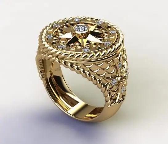 

BAOSHIN Creative Gold Color Men Ring High Quality Crystal Geometric Rings Women Man Jewelry for Party Wedding Jewelry