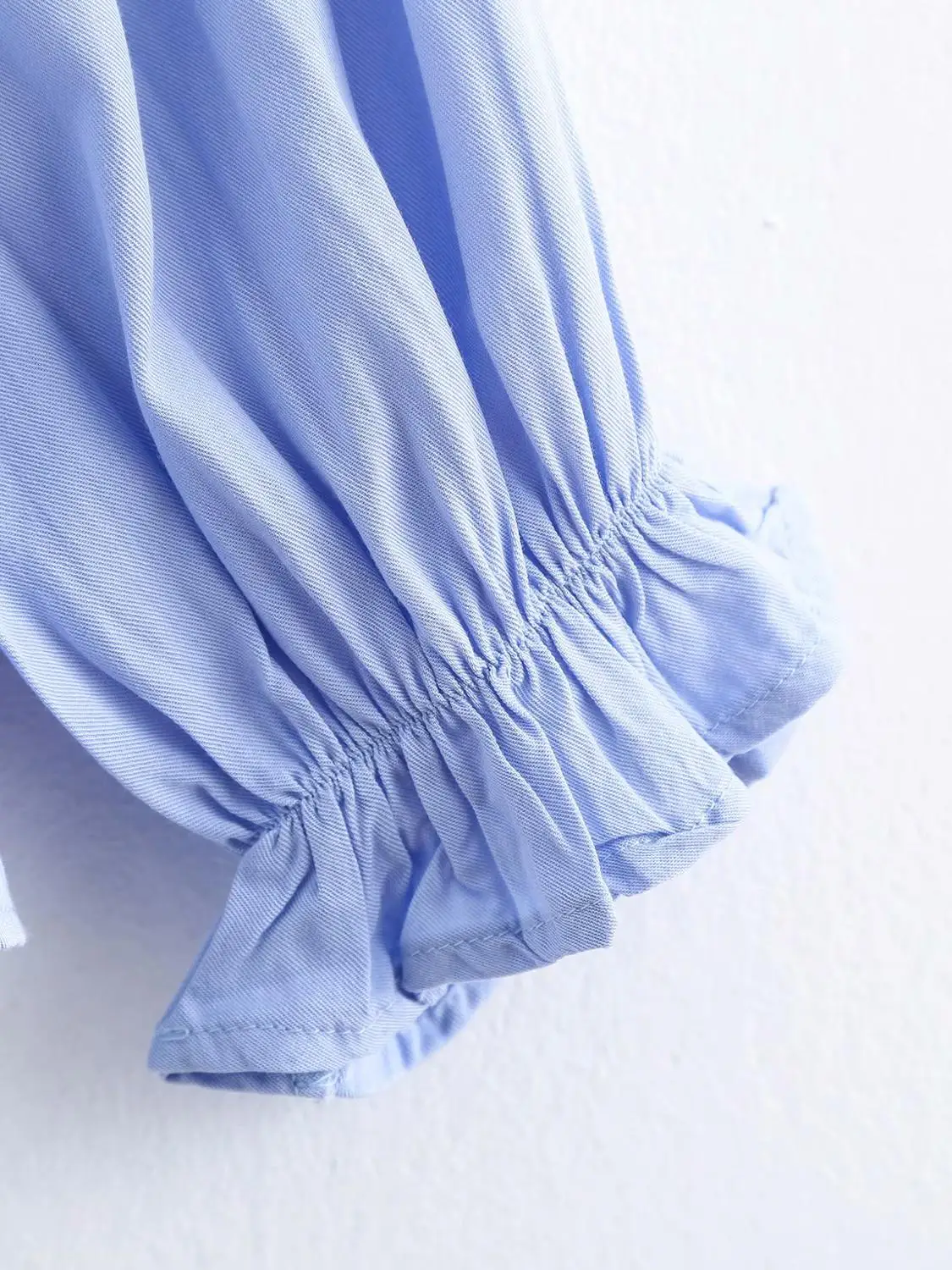 2020 Женская модная однотонная плиссированная Повседневная Блузка с круглым