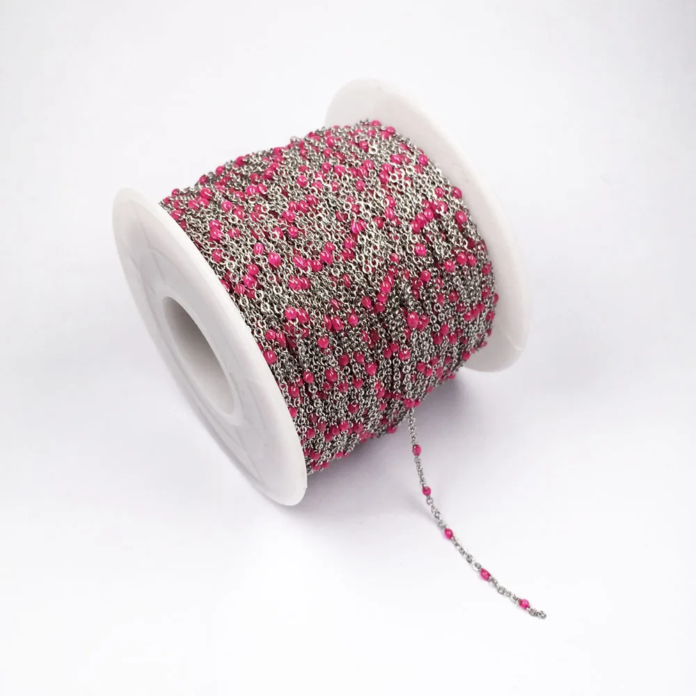 Натуральная цепочка из полудрагоценного камня, ручная работа, под падающее масло, для изготовления ожерелий, браслетов и сережек DIY 1 м/группа 2 мм.