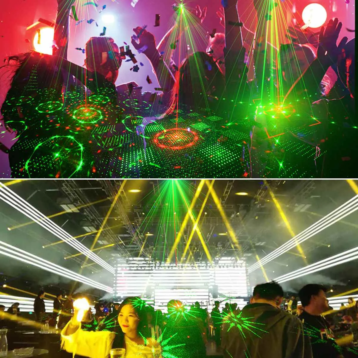 

120 Patterns RGB Stage Lights Voice Control Music Led Disco Light Party Show Laser Projector Lights Effect Lamp with Controller