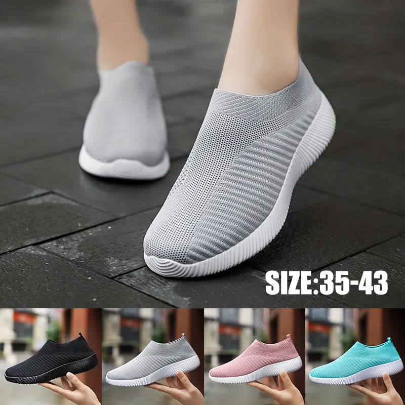 Распродажа Легкие женские кроссовки Дышащая обувь на плоской подошве Женские