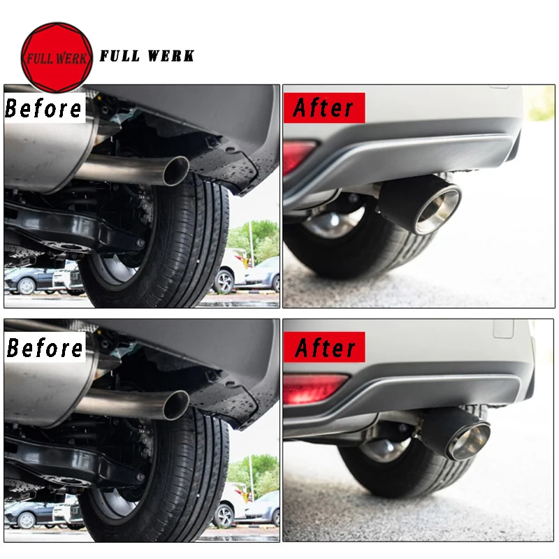 Задний глушитель выхлопной трубы из нержавеющей стали и углеродного волокна