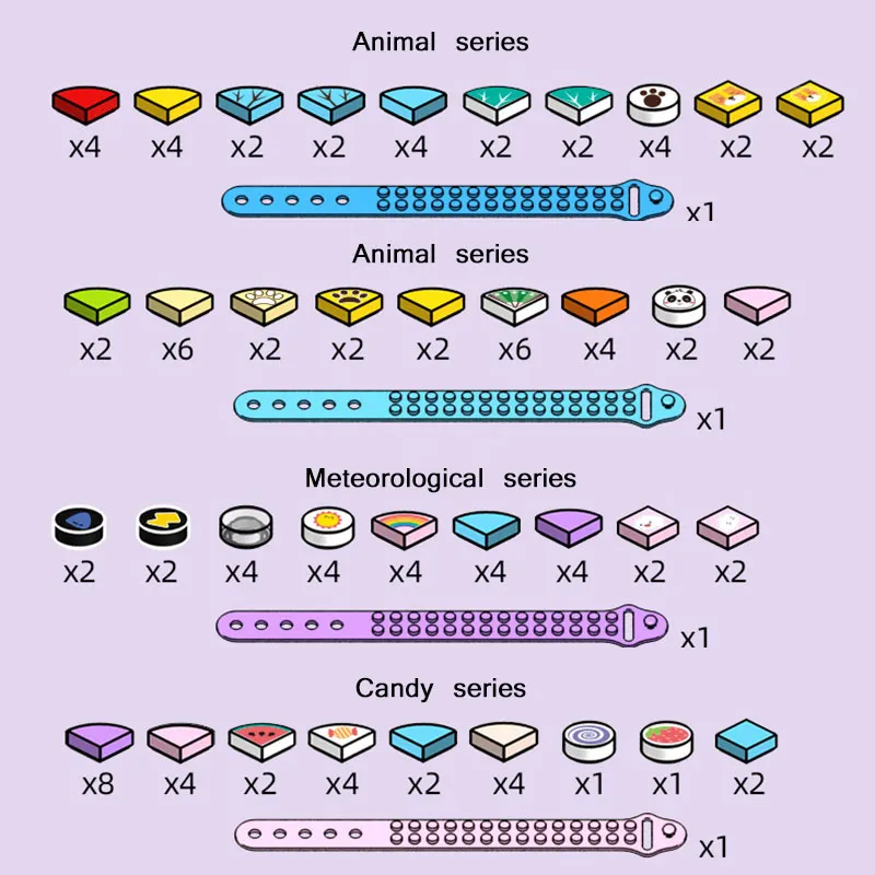 Творческий DIY игрушка кирпичи Дети блок браслет регулируемый длина Обучающие