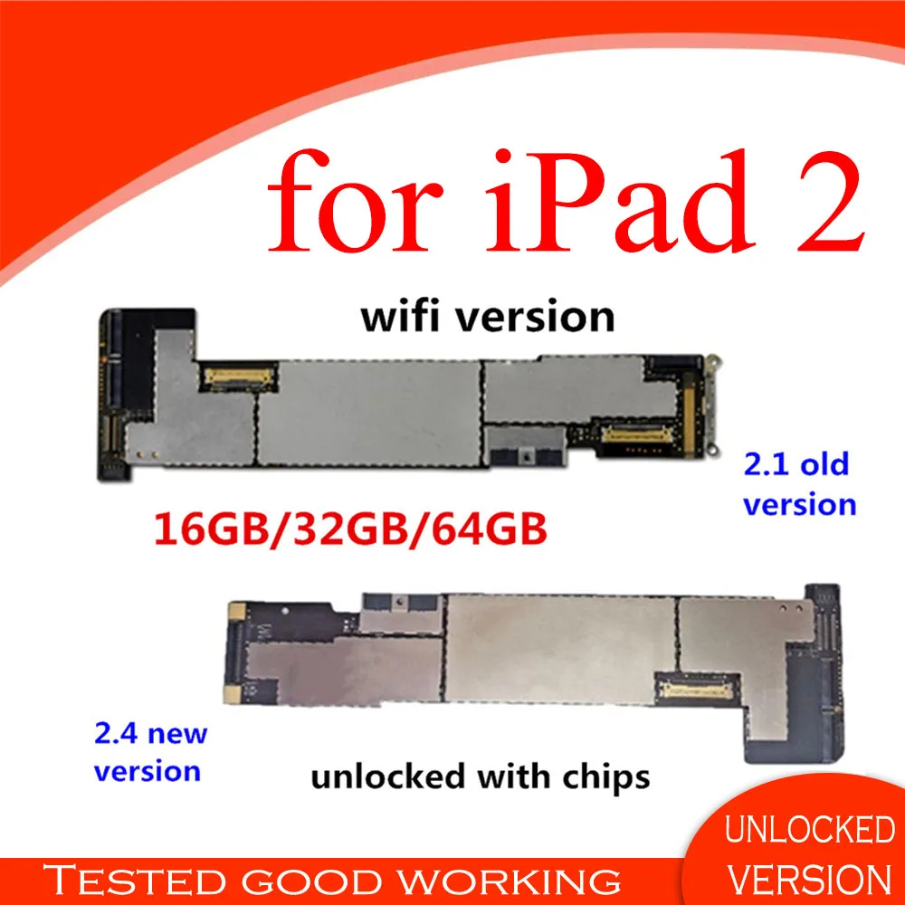 Материнская плата для iPad 2 WIFI версия разблокирована Бесплатный iCloud 1 4 (EMC 2415 EMC 2560)