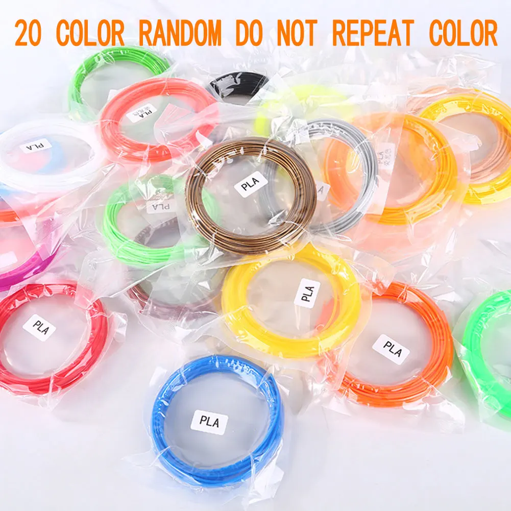 

3D Printing Filament Refills 1.75mm PLA 3D Printing Pen Filament With 20 Colors For 3D Printer Supplies 20PCS Drawing Printer