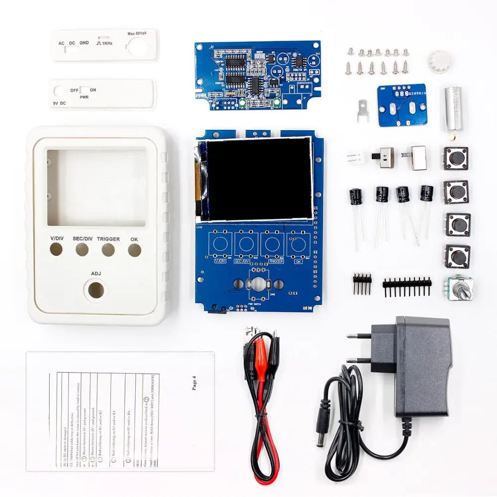 Полностью Собранный DSO FNIRSI-150 15001K DIY цифровой осциллограф комплект с корпусом чехол коробка - Цвет: Белый