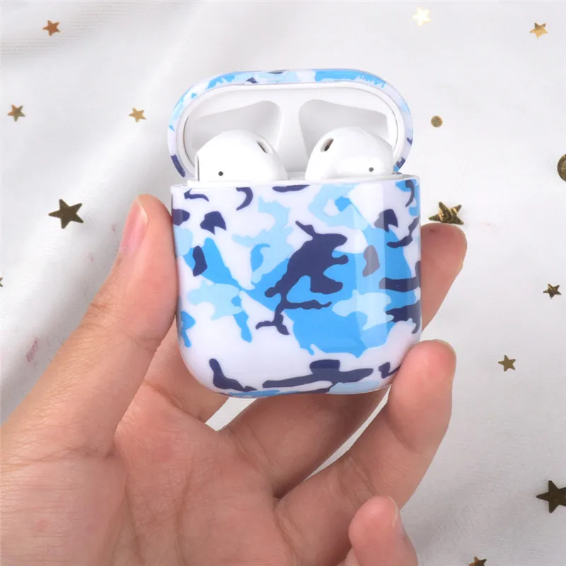 Чехол для Airpods милый Футляр для наушников Funda Irpods Камуфляжный армейский окрашенный Жесткий Чехол для Airpods 2 поколения