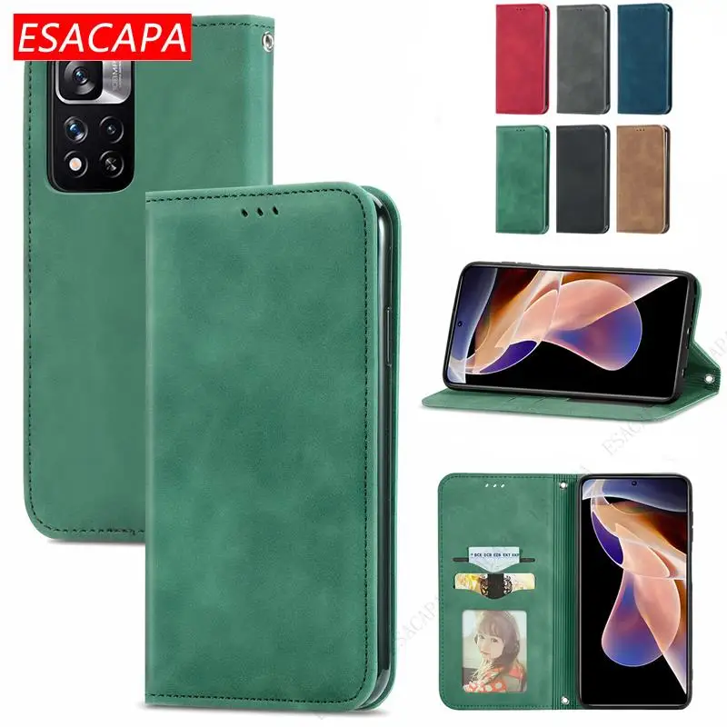 

Кожаный флип-чехол с ощущением кожи для Xiaomi Redmi Note 11 Pro, держатель для карт, Магнитный кошелек, чехол для Redmi Note 10 Poco M3 Pro