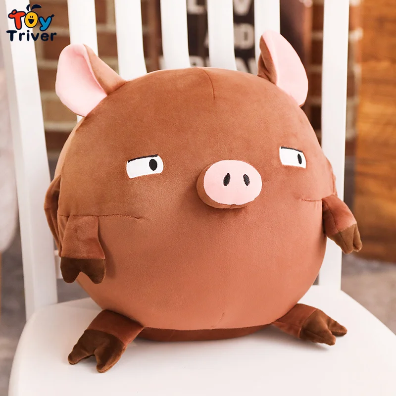 brown Kawaii Pig Hand более теплая подушка Подушка плюшевая игрушка Triver Мягкая кукла ребенок день рождения девочки подарок Декор для дома, магазина Прямая - Цвет: brown