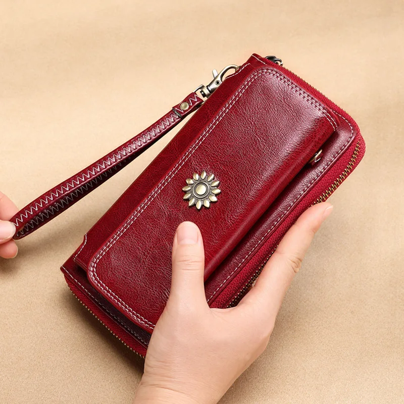 Женские кошельки из натуральной кожи SOUTH GOOSE женский длинный клатч для