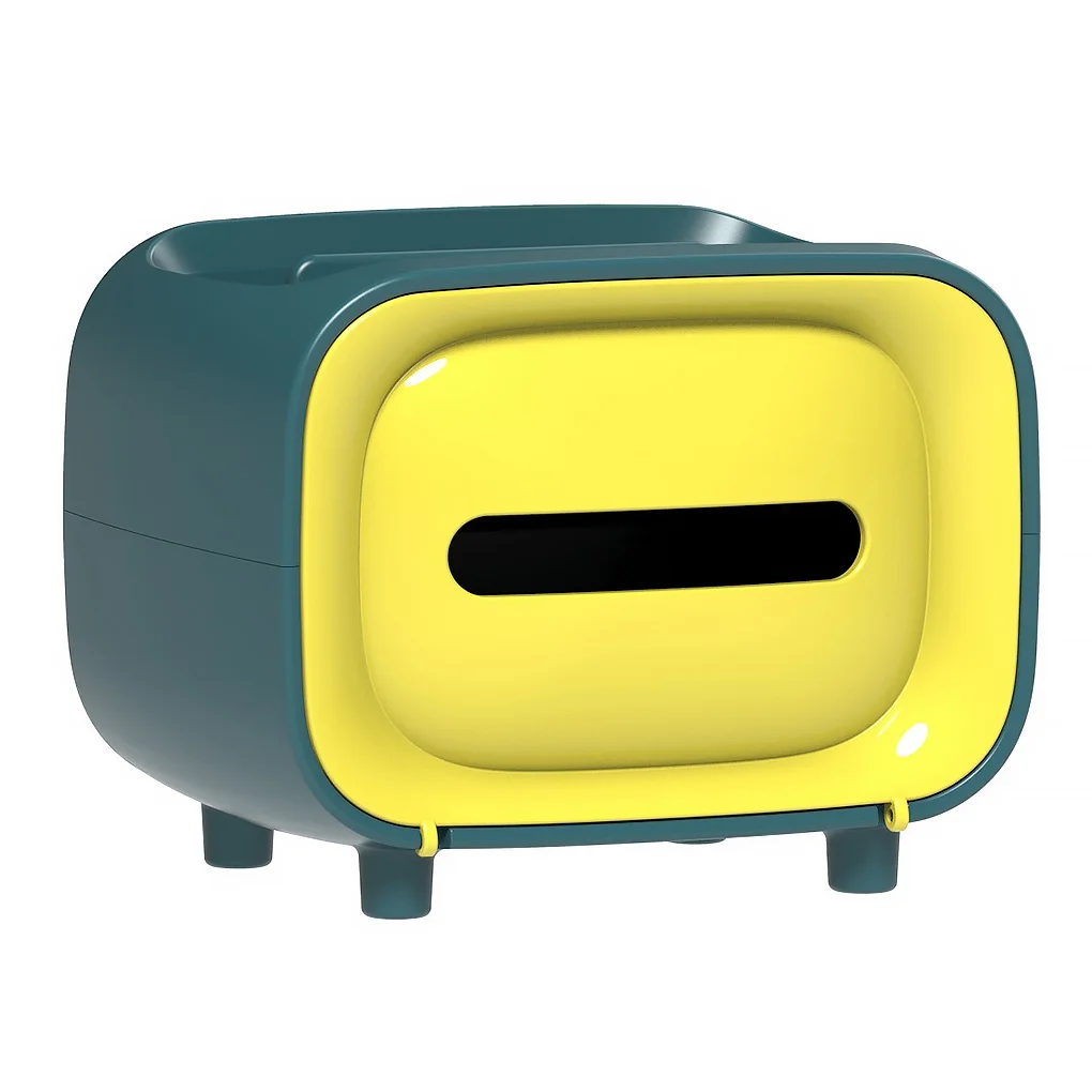 

Multifunctional Tissue Box Retro TV Paper Storage Organizer Napkin Holder Desk Container Storage Platform Mobile Phone Holder