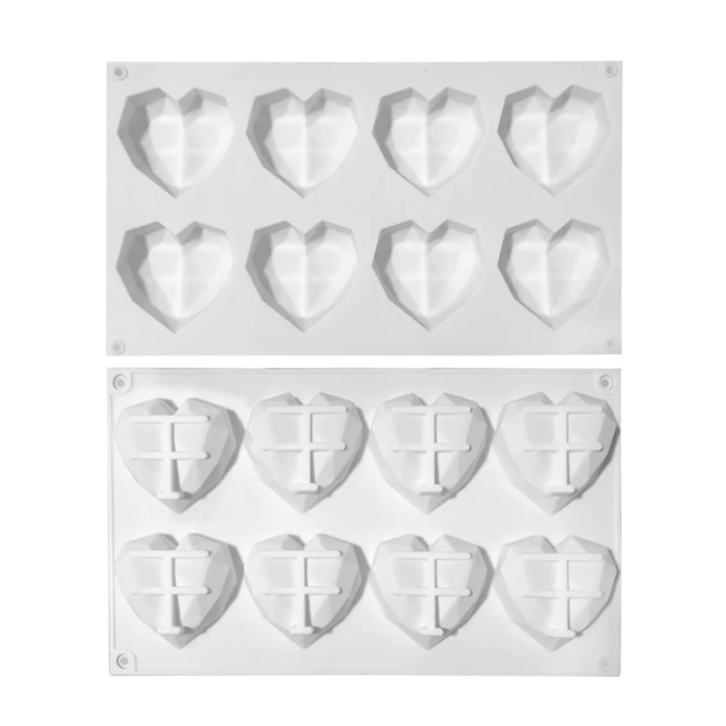 

8 Cavities Heart Shaped Chocolate Silicone Mold for Handmade Candy Cake Dessert Baking Pan Home Kitchen Diy Tools