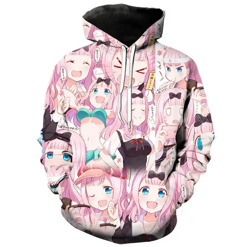 

Anime Kaguya Sama Love Is War Hoodie Cosplay Chika Fujiwara Kaguya Shinomiya 3D Print Hoodies Sweatshirts Casual Coat Jacket Top