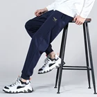 Мужские спортивные штаны для пионерского лагеря, темно-синие теплые повседневные штаны из 2021 хлопка с флисовой подкладкой, XZK04023130H, для зимы, 100%