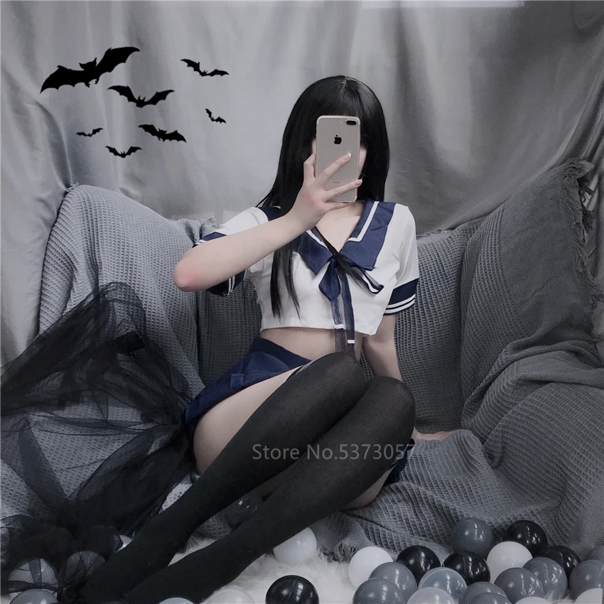 

Women Sexy Cosplay Lingerie Student Uniform School Girl Ladies Erotic Costume Babydoll Dress Sailor Navy Miniskirt Underwear