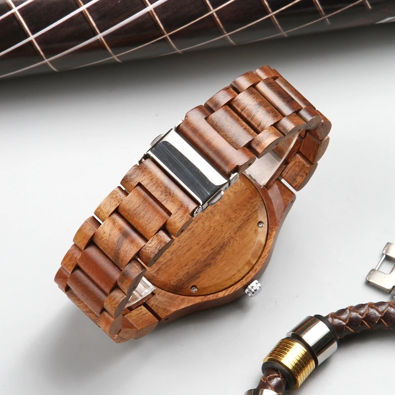 Модные наручные часы полностью деревянные для мужчин ручной работы легкие