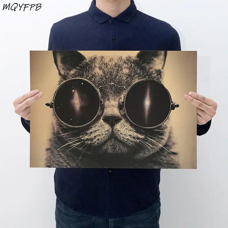 

Pet cat Kraft Paper Poster Home Room Decoration Painting Core 50.5x35cm