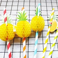 50pcsset disposable pineapple paper drinking straws bar birthday party supplies