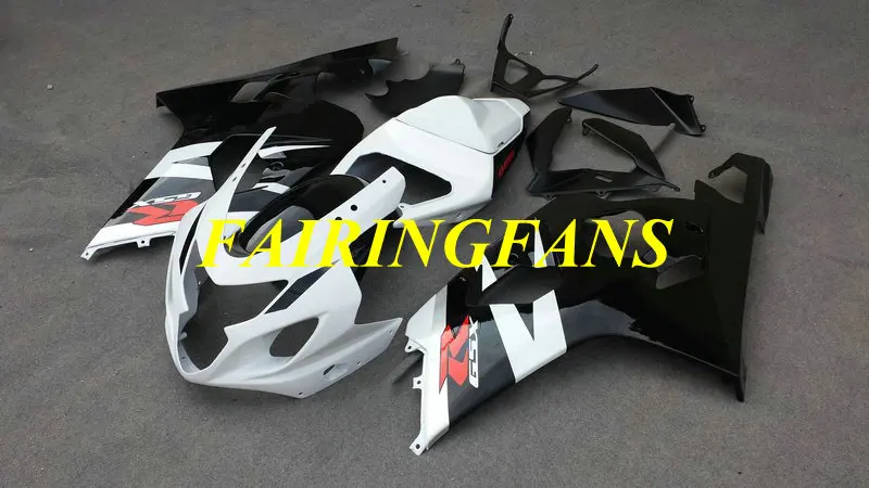 Мотоцикл обтекателя тела для GSXR600 750 K4 04 05 R 600 GSXR750 2004 2005 ABS черные белые Обтекатели Кузов+ подарки SE29