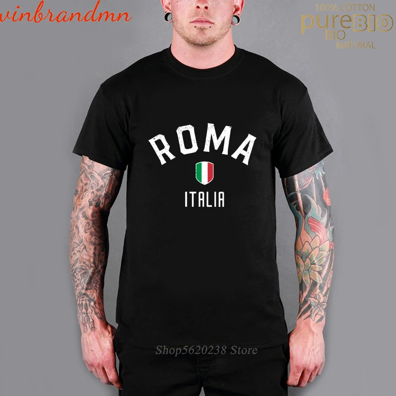 

Hot sale Vintage Roma Italia T shirt men Funny Rome Italy Flag T-shirt Retro Design Italian Jerseys ITA Nation Team Tops tshirt