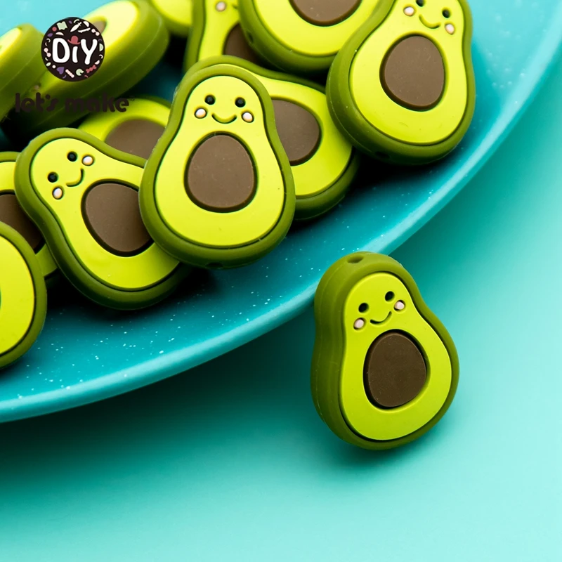 Бусины для прорезывания зубов в виде авокадо силиконовые бусины ожерелья не