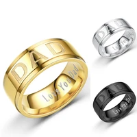 new arrival fashion man personality titanium steel engraved love you dad mens ring delicate jewelry gift 2020