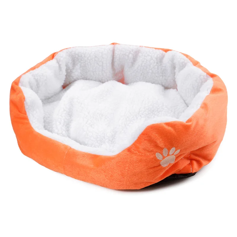 Orange Расслабляющая собака кошка круглая кровать берберский флис теплый уютный прекрасный спальный хлопок кровать для маленьких средних домашних животных MD0017 - Цвет: Orange