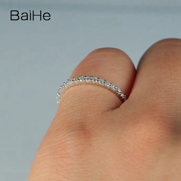 BAIHE 4/10CT натуральные бриллианты обручальное кольцо из цельного белого золота 18 К обручальное кольцо#5 модное Подарочное кольцо