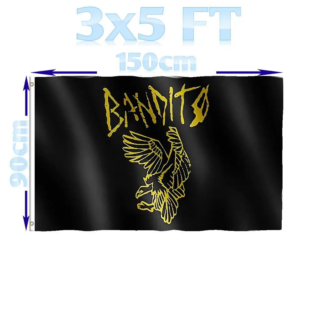 

BENFACTORY Store 3x5 Ft Single Layer 100D Polyester Grommets Dark Background Twenty One Pilots Yellow BANDITO Eagle Flag