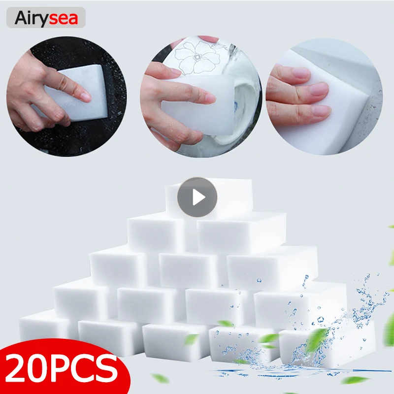 

20PC Melamine Foam Sponge Eraser Multi-functional Home Cleaning Cleaner Pad Household Cleaning Tools Kitchen Sponges Accesssorie