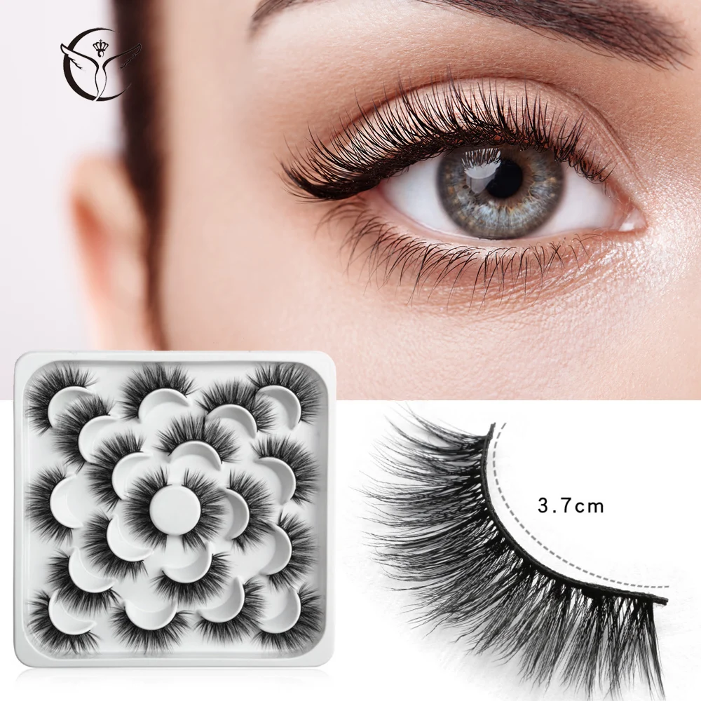 Mink eyelashes 3d mink hair eyelashes10 pairs long makeup 3d faux nature fake lashes extension false eyelashes Wholesale(10P