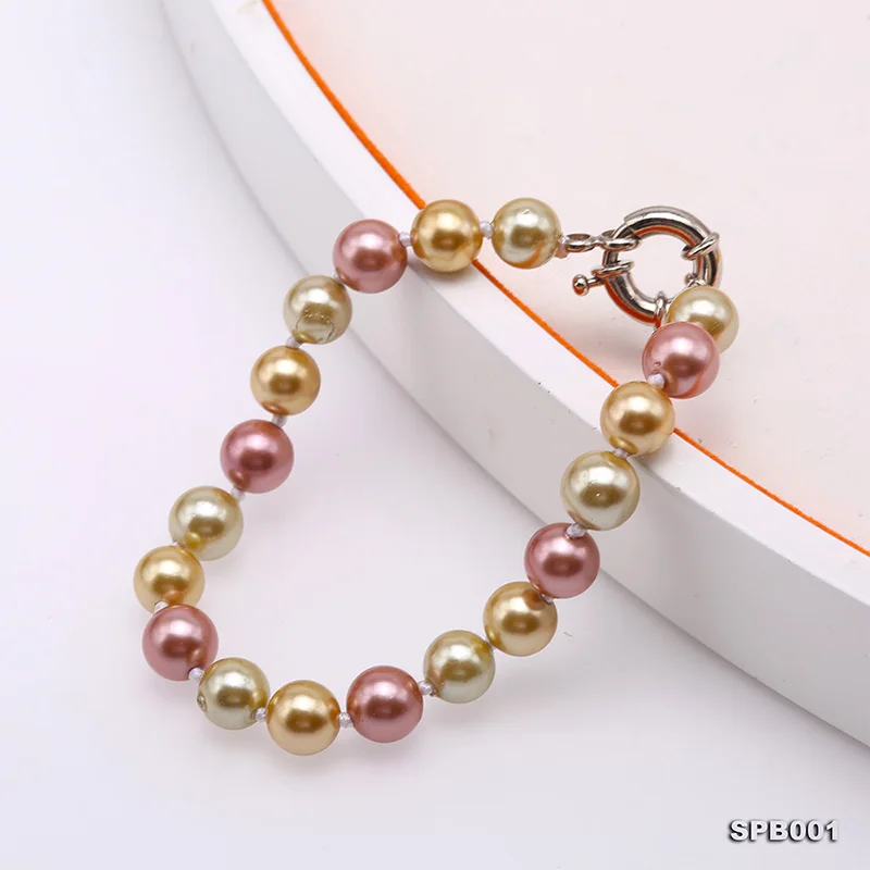 JYX Vintage Shell Pearl Bracelet Multi Color Seashell 7-8mm Christmas Gift women 7.5&quot | Украшения и аксессуары