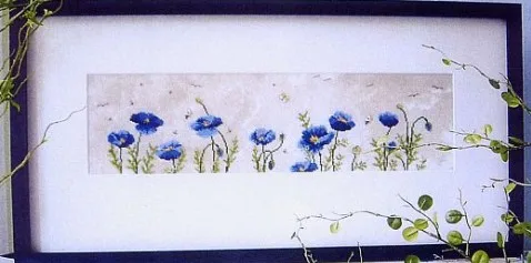 Синий цветок для рукоделия вышивка крестиком хлопчатобумажная ткань рукоделие