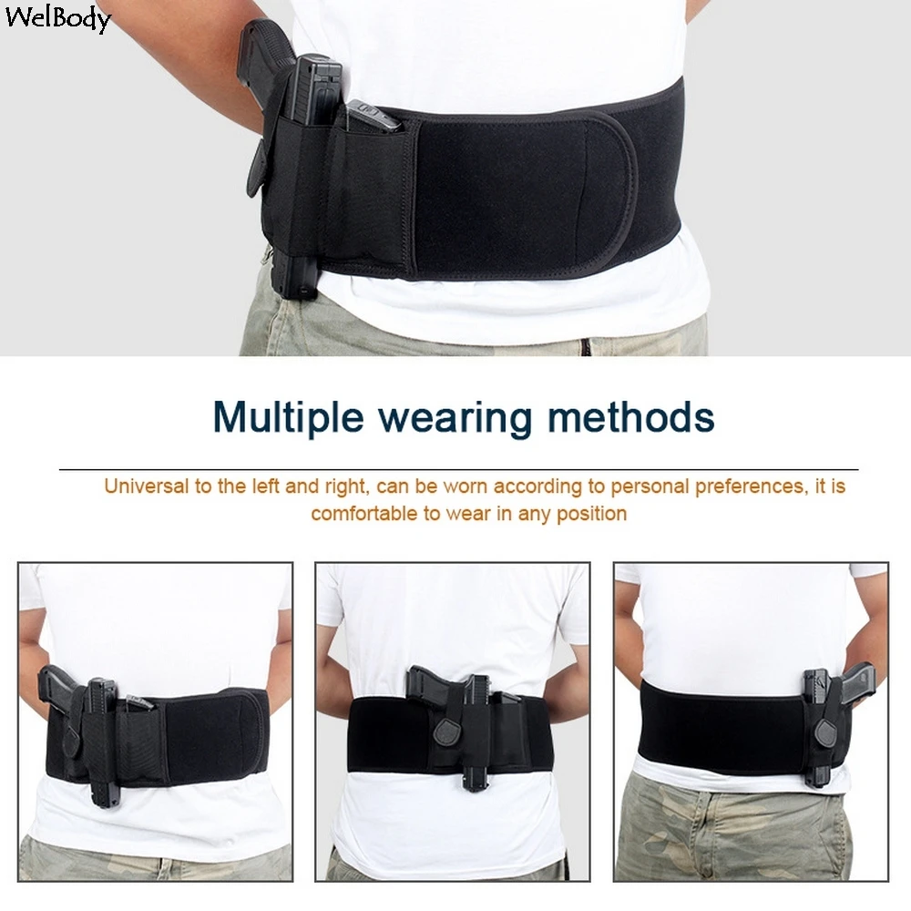 Тактическая повязка на живот для скрытого ношения кобура пистолета правой руки