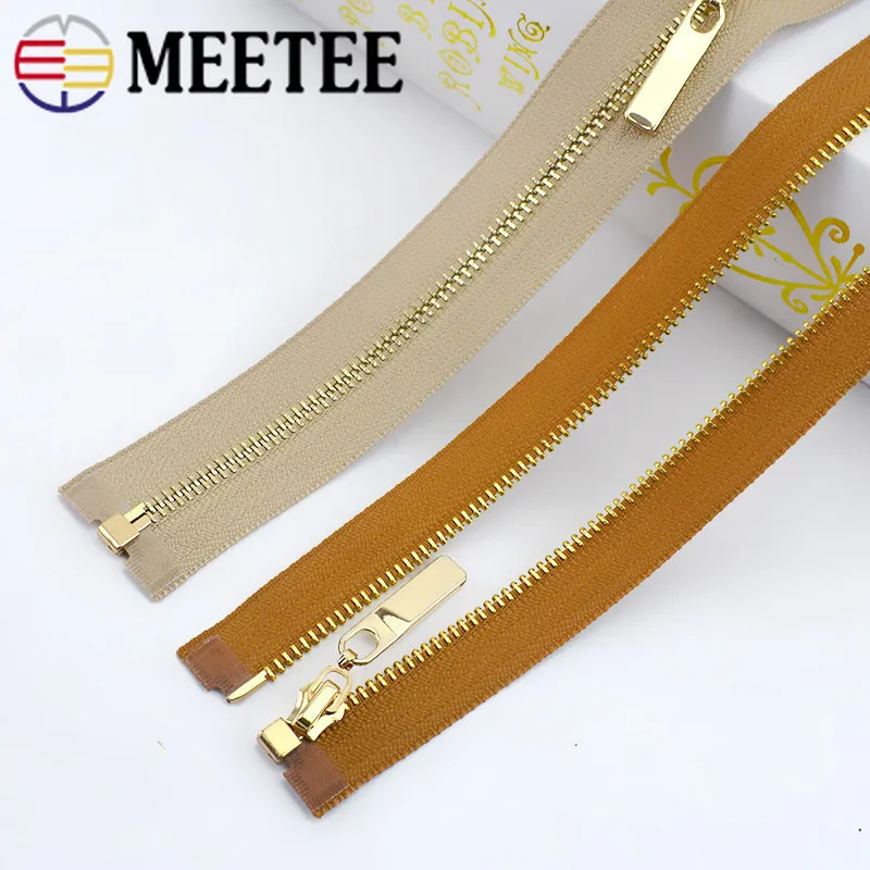 2 шт. Meetee 3 # металлическая молния с открытым наконечником 40/70 см золотыми