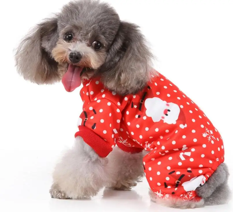 (5 шт./лот) Рождественская собака породы чихуахуа кошка хлопковая одежда