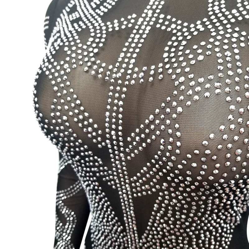 Стразы вечерние ный вечерний комбинезон женский элегантный Облегающий с длинным