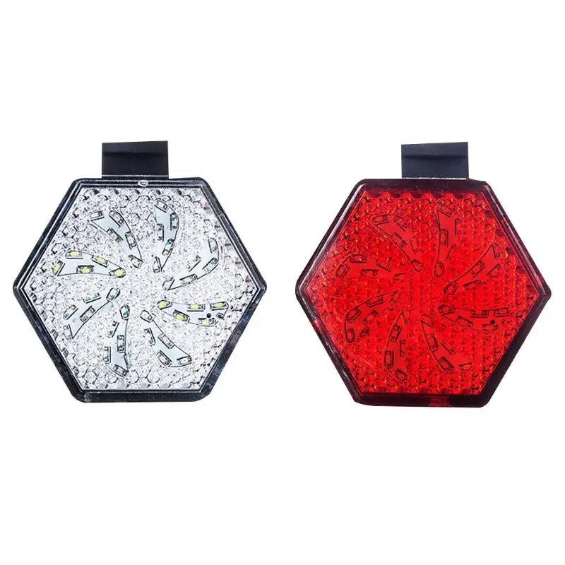 Супер Яркий USB Перезаряжаемые шестиугольник задний фонарь для велосипеда с