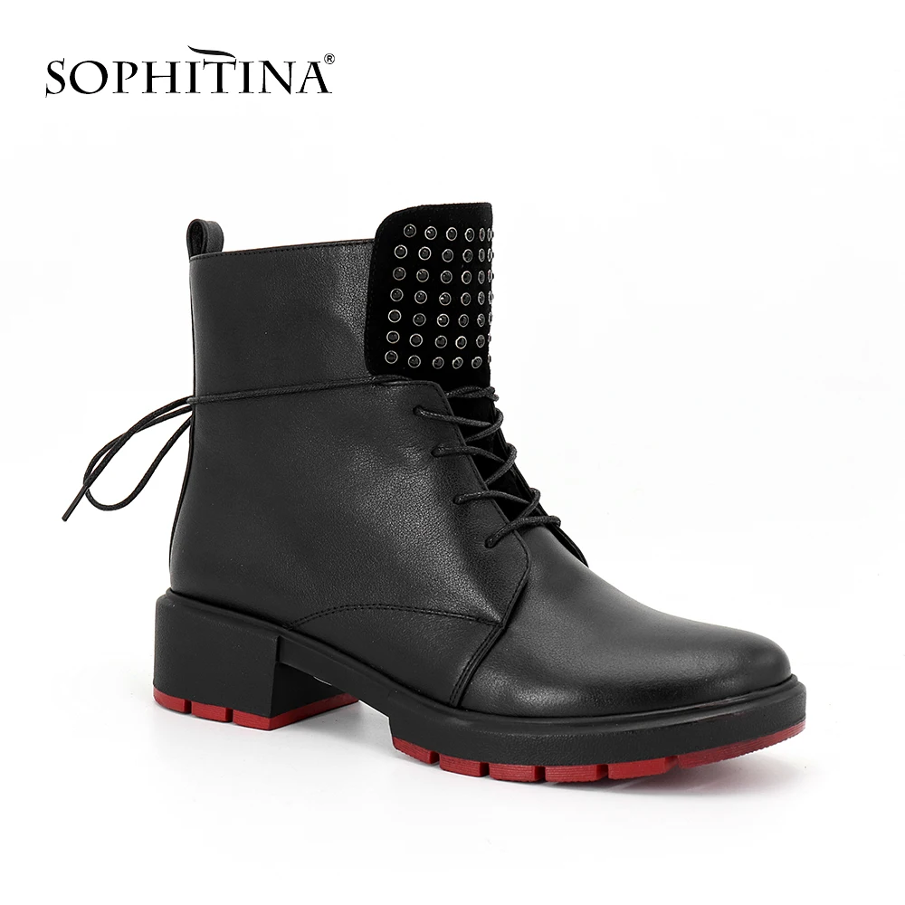 SOPHITINA/Новые женские ботинки из натуральной кожи и замше подкладка ворсина.Легкие