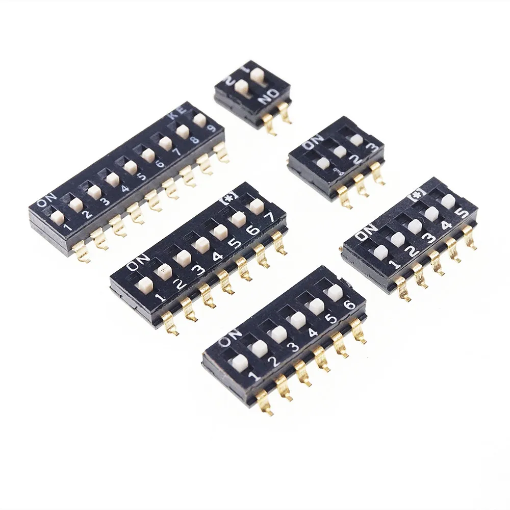 5 шт. Dip Переключатели SPST 1 2 3 4 6 7 8 9 10 12 позиция 54 мм 0 100 &quotSMD слайд Стандартный