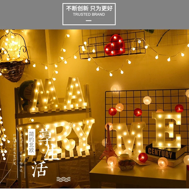 Ночсветильник с неоновым алфавитом 26 букв изменение цвета для дня рождения