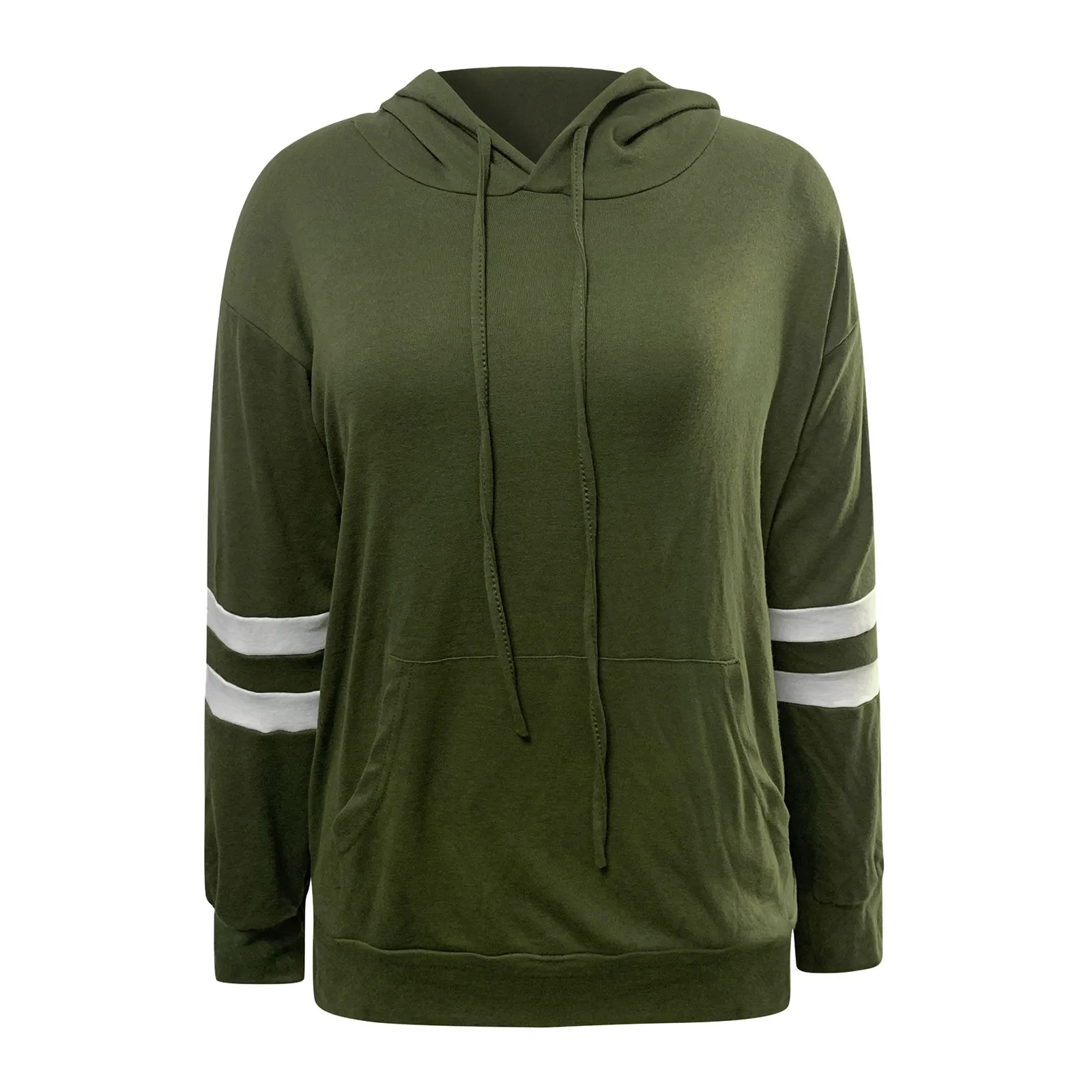 Hoodies Women Fashion Ladies Contrast Striped Hoodie Loose Pocket Long Sleeve Sweatshirt Streetwear Women Oversized Hoodies