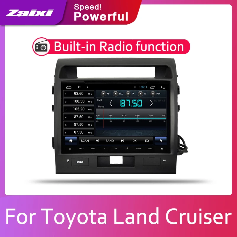 Автомобильная Android система ZaiXi 1080P IPS ЖК-экран для Toyota Land Cruiser LC200 2008 ~ 2012