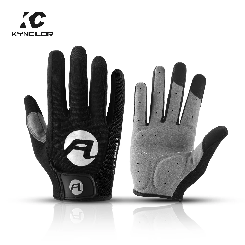

Men Gloves Cycling MTB Full Finger Breathable Shockproof Non Slip Bicycle Touch Scree Sport Bike PU Leather Riding Mitten