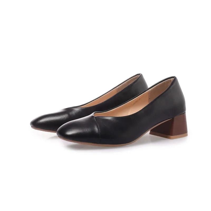 Женские туфли на высоком каблуке лодочки Тонкие с квадратным носком Большие