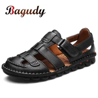 classic high quality cow leather sandals summer outdoor handmade men sandals fashion comfortable men beach leather shoes size48